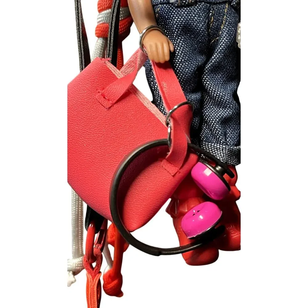 Bag Charm Keychain with Handmade Doll with removable personalized 